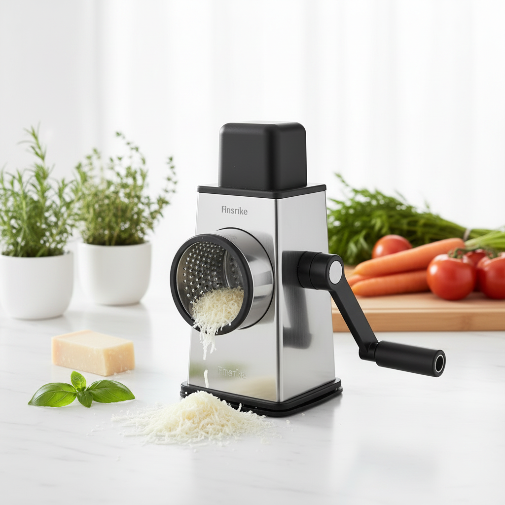 Rotary Drum Grater with herbs and vegetables