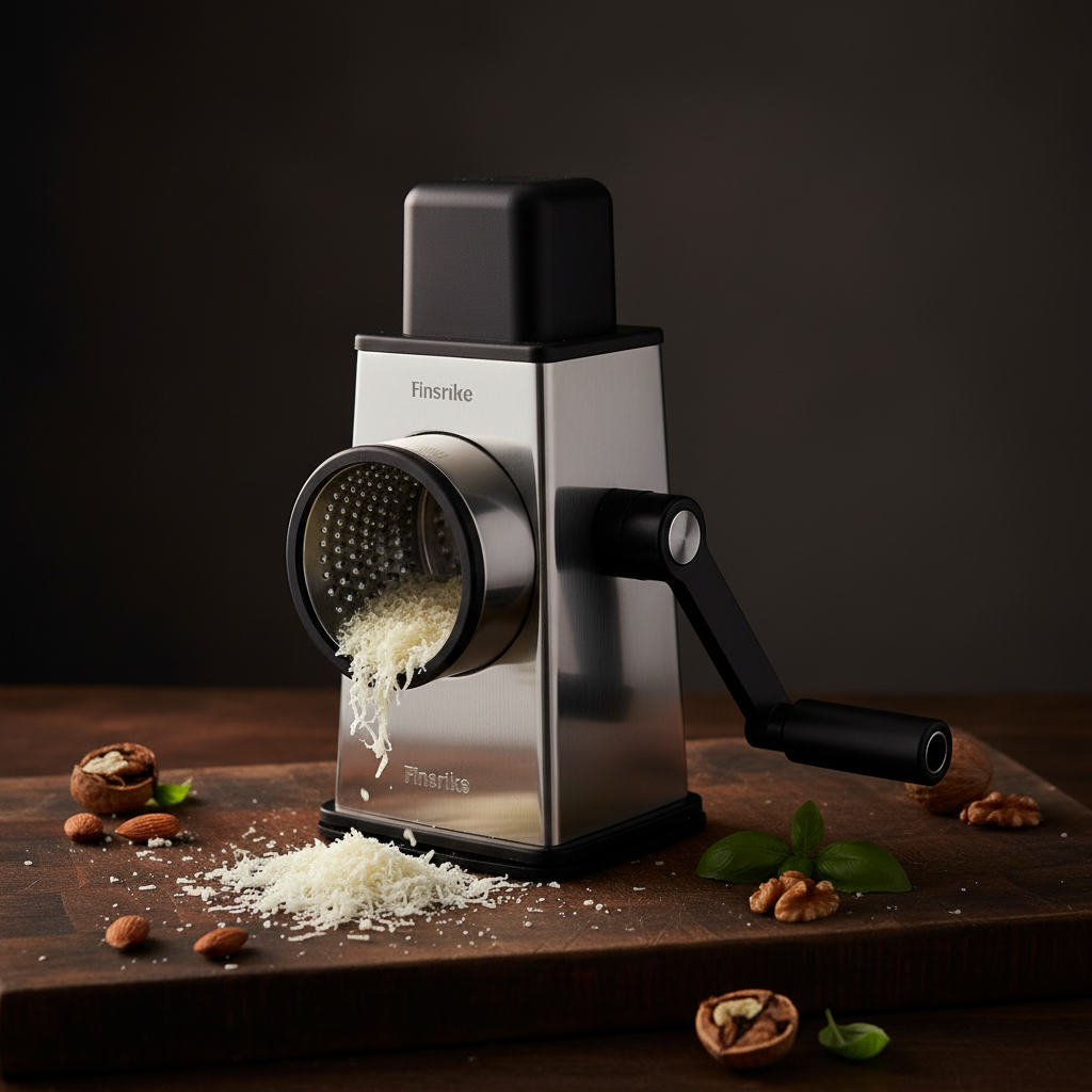 Rotary Drum Grater with cheese and nuts