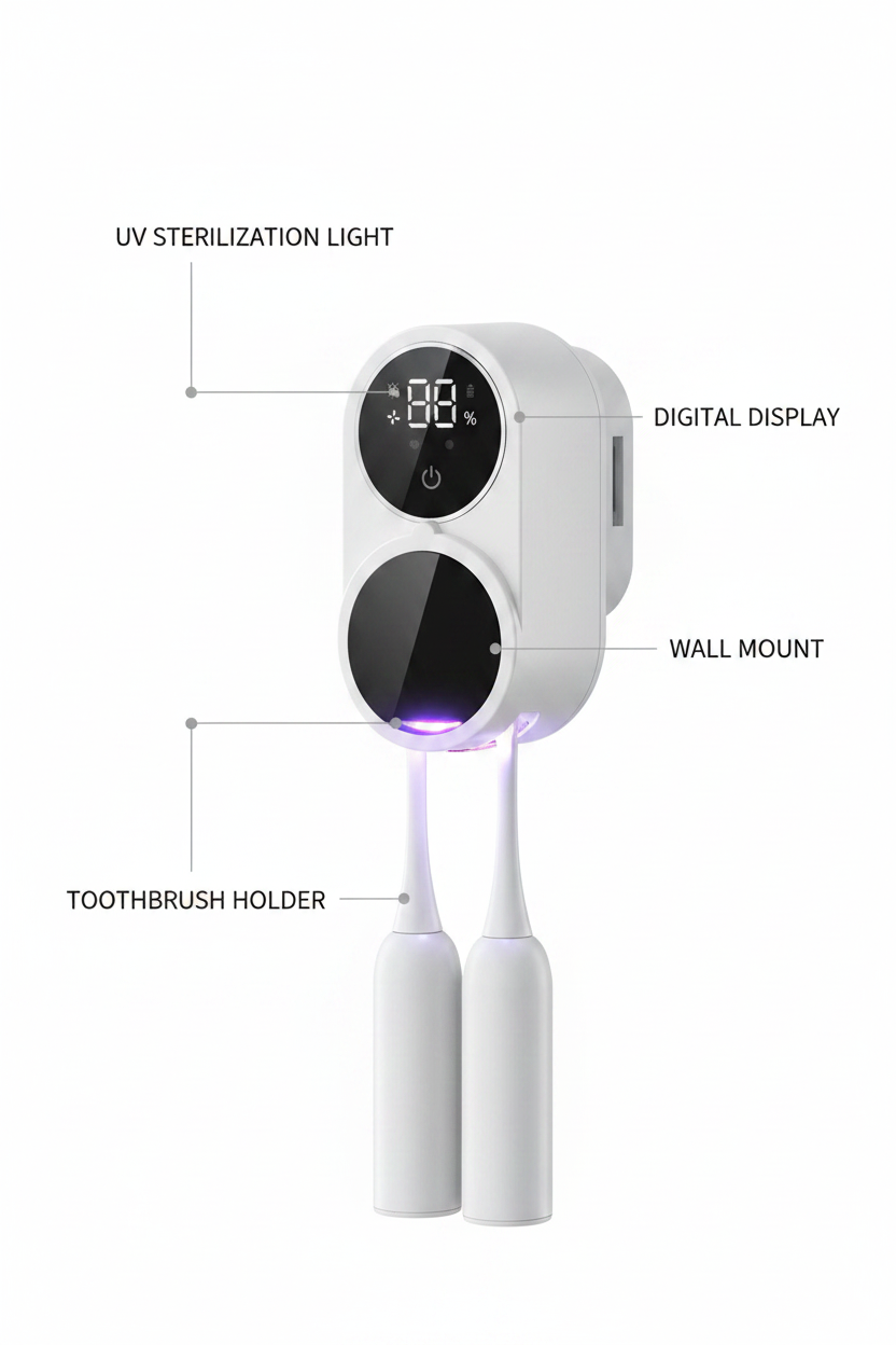 UV Toothbrush Sanitizer - Feature Infographic