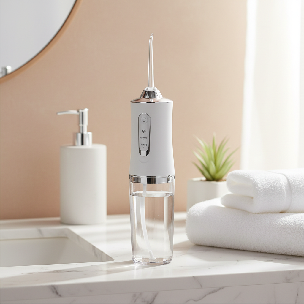 Smart Electric Water Flosser on marble countertop