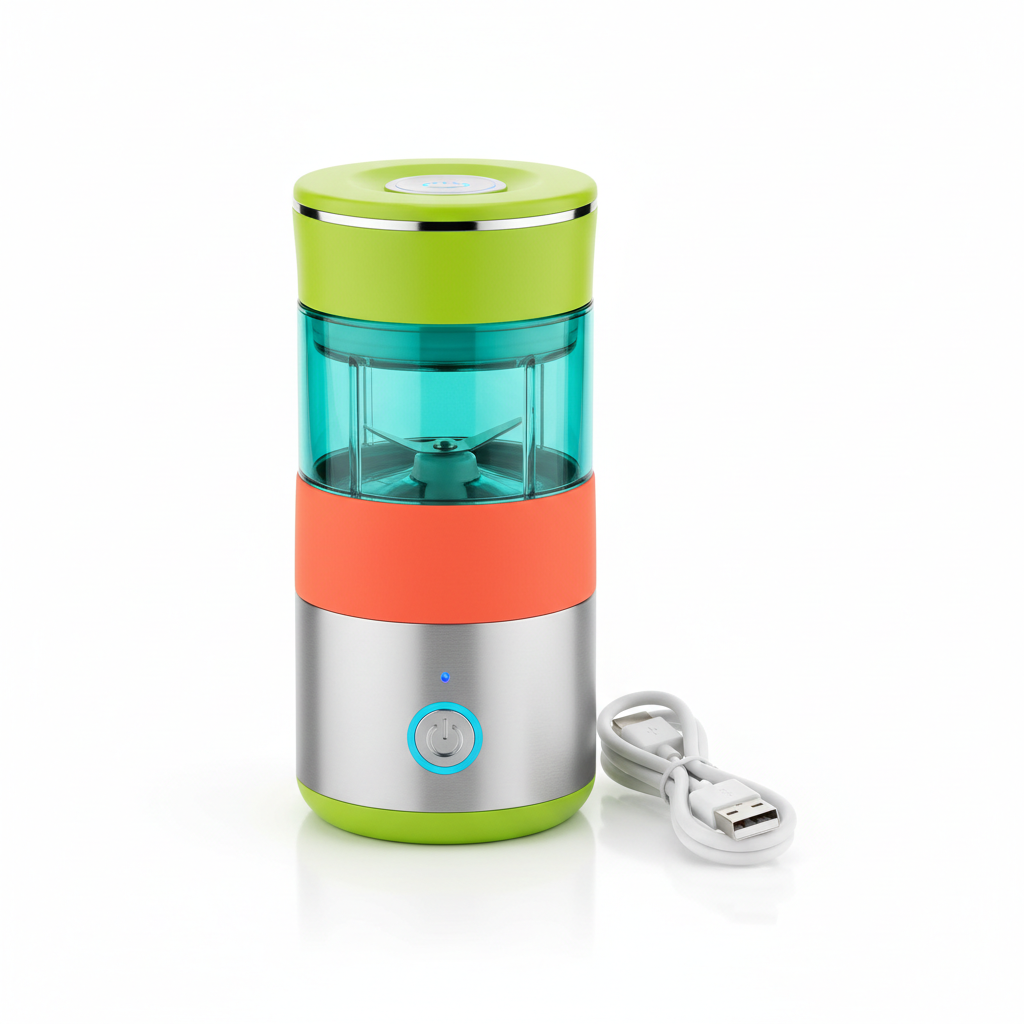 Portable USB mini blender cup product shot on white background