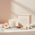 White Peach Black Candle – No Label on Candle